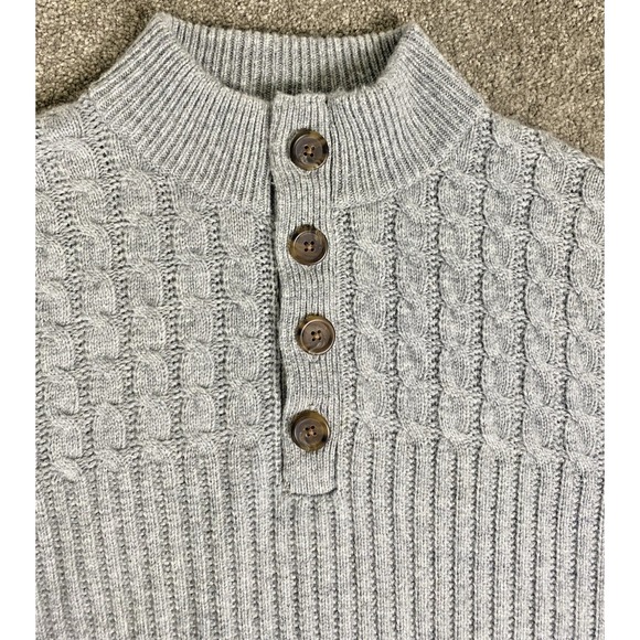 Vineyard Vines Mens Sweater Mock Neck 1/4 Button Pullover Large Wool / Cashmere - Picture 2 of 8